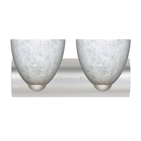 Besa Lighting Sasha Vanity, Carrera, Satin Nickel Finish, 2x60W Incandescent 2WZ-757219-SN